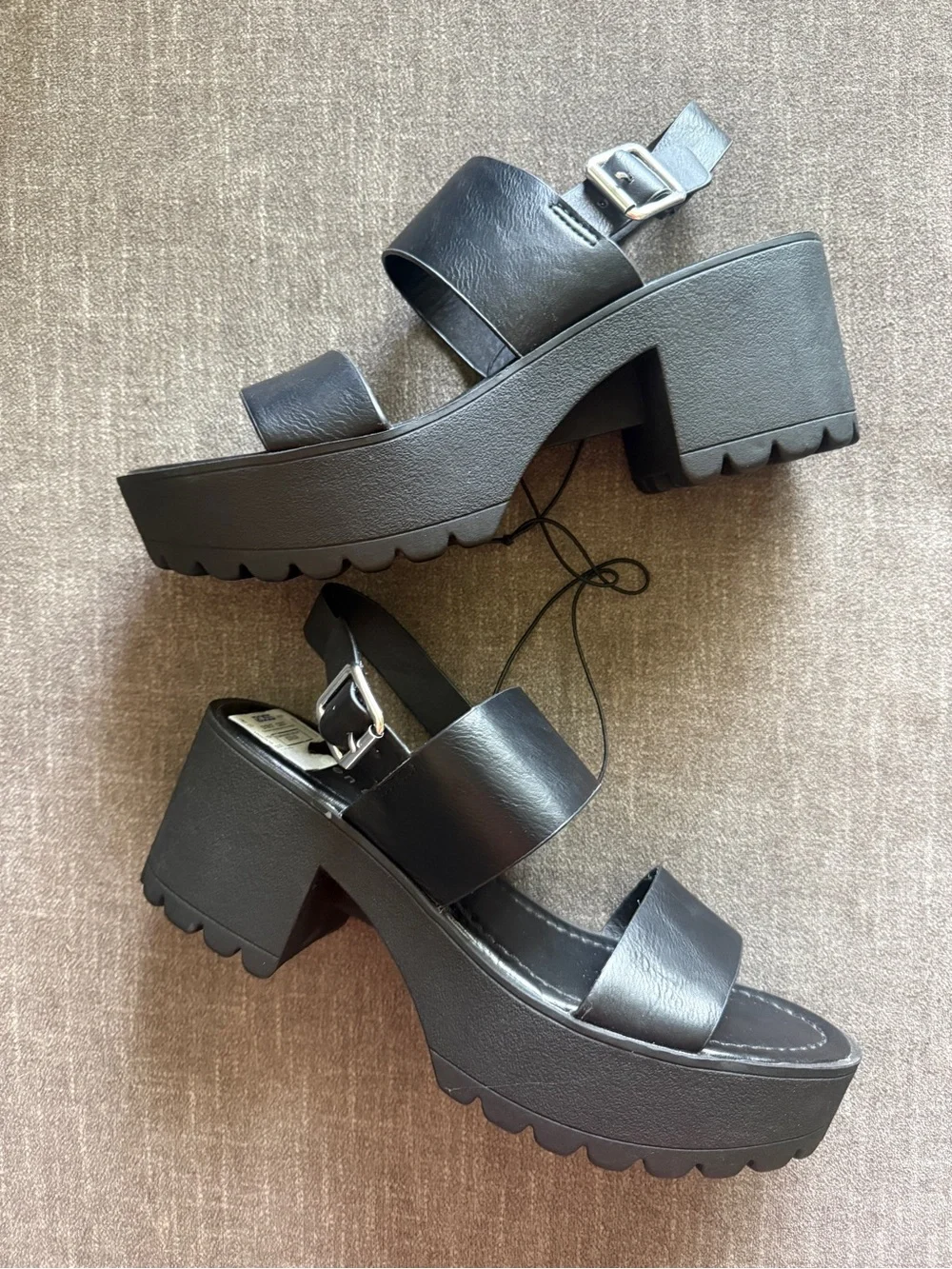 Madden Girl Black Chunky Platform Sandals
